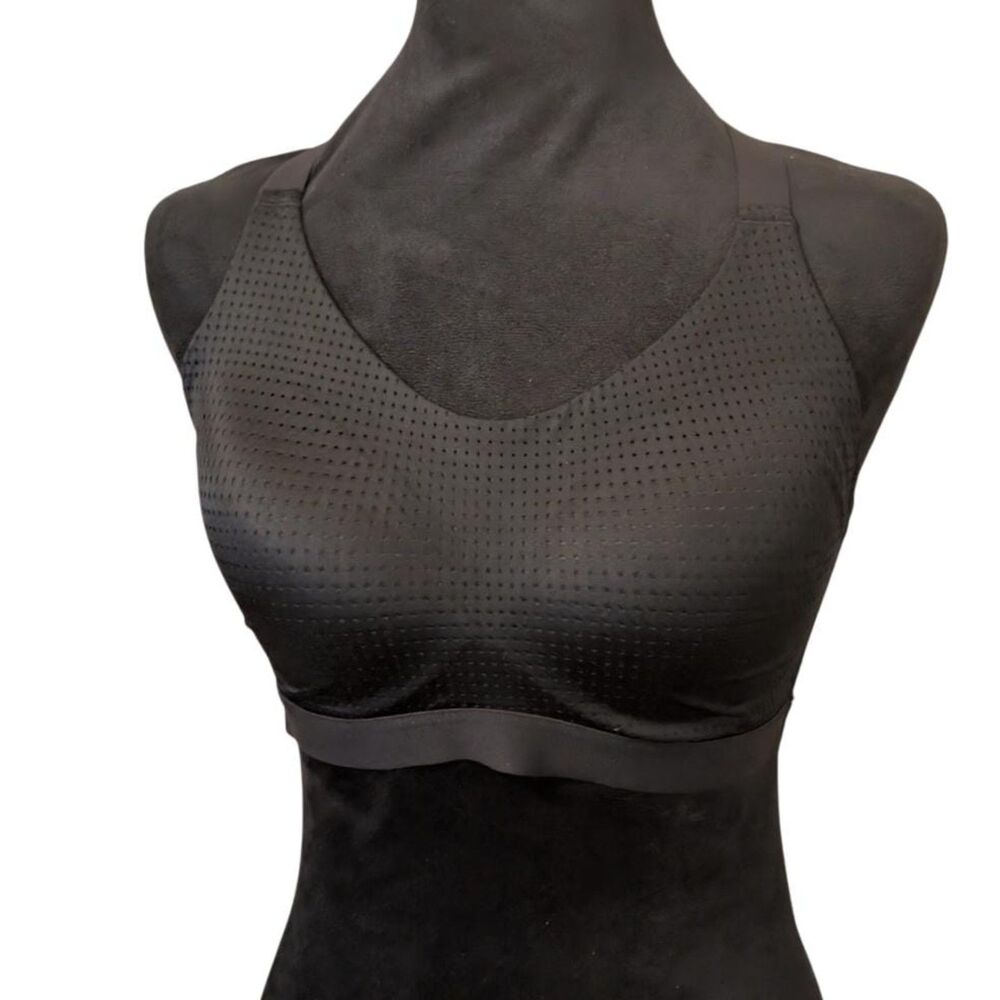 Victoria's Secret Perforated Mesh Keyhole Crossback Sports Bra Black, Size 36C